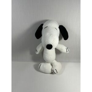 Peanuts Snoopy Dog 16" Crochet Knitted Plush‎ Stuffed Sewn Eyes And Mouth Lovey